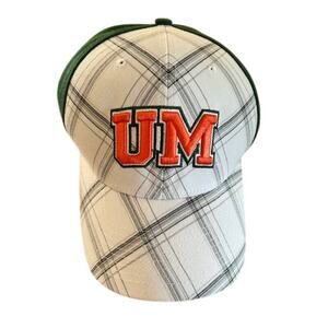 Hurley  University of Miami Plaid Fitted Baseball Cap Green White  Size 6 7/8